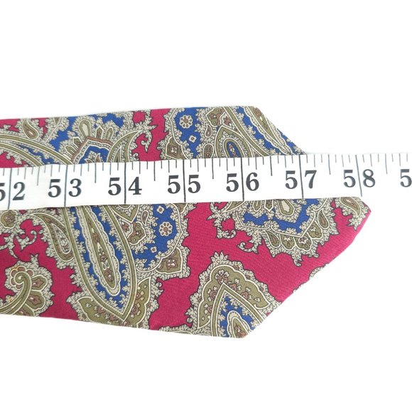 American Traditions Men Necktie 100% Italian Silk Paisley Red Multi 58x4 - NWOT - Picture 5 of 5